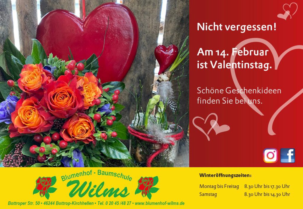 Am 14. Februar ist Valentinstag.